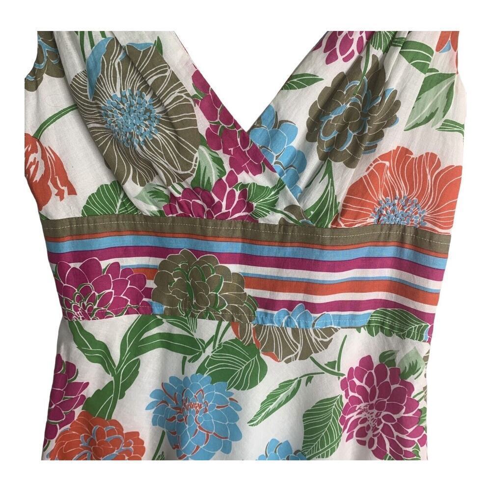 Donna Morgan Raffia Floral V Neck Cotton Sun Dress Womens Size 4 NWT $119 - Picture 9 of 14